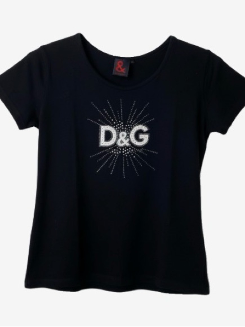 🛍️ D&G Authentic Black Short Sleeve Tee with Sparkling Logo